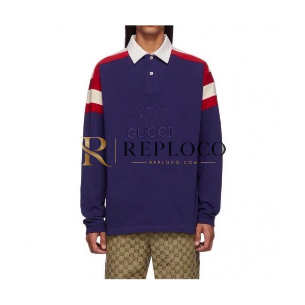 ✨[구찌]Gucci 2020 Mens Basic Cotton Polo Tshirts - 구찌 2020 남성 베이직 코튼 폴로 긴팔티 Guc02118x.Size(s - 2xl).네이비