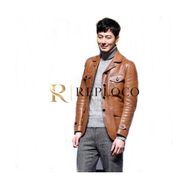 ✨Burberry 2019 Mens Casual Leather Jacket - 버버리 2019 남성 캐쥬얼 가죽 자켓 Bur01472x.Size(l - 4xl).브라운