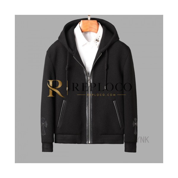 ✨Chrome Hearts 2020 Mens Logo Casual Leather Jacket - 크롬하츠 2020 남성 로고 캐쥬얼 가죽 자켓 Chr0295x.Size(m - 3xl).블랙