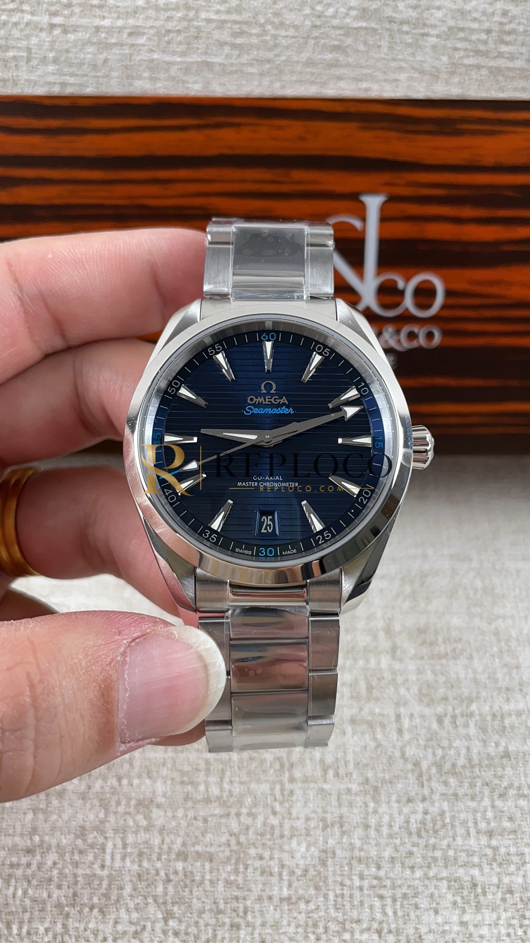 VS 공장 오메가 씨마스터 아쿠아 테라 150M 41mm 블루 다이얼 라이트 블루 악센트 (220.10.41.21.03.002) 1:1 슈퍼클론 단동 DD8900 무브먼트 탑재