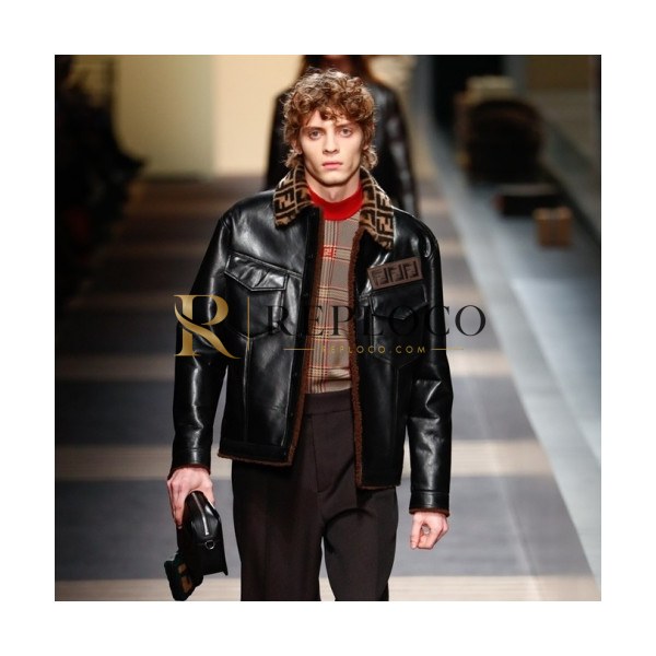 ✨Fendi Mens Casual Leather Jackets Black - 펜디 2021 남성 캐쥬얼 가죽 자켓 Fen01117x Size(m - 3xl) 블랙
