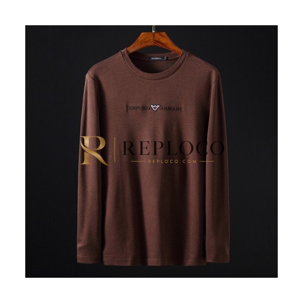 ✨Armani 2019 Mens Logo Cotton Tshirt - 알마니 2019 남성 로고 코튼 긴팔티셔츠 Arm0248x.Size(m - 3xl).3컬러(브라운/블랙/네이비)