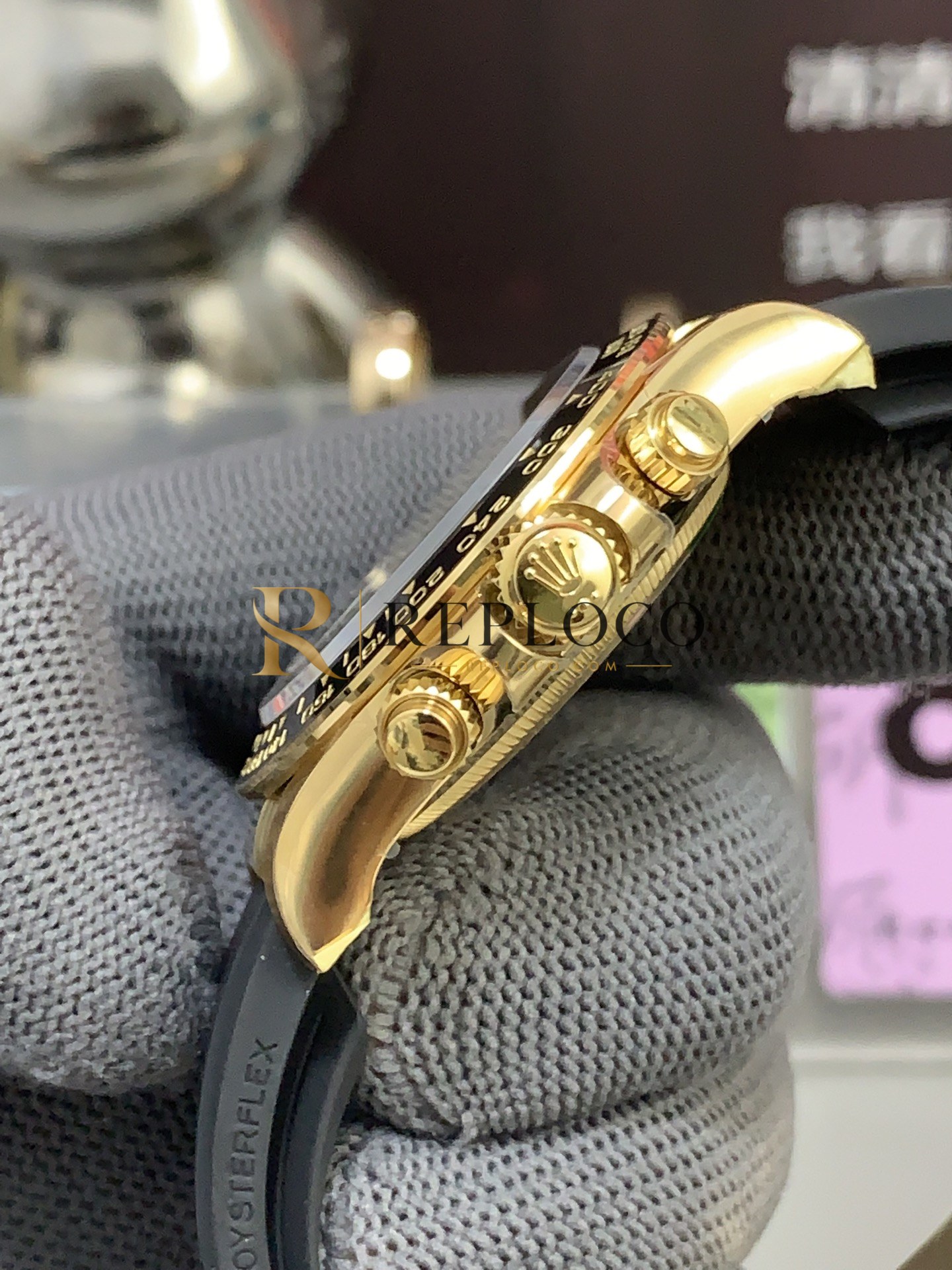 VS 공장 롤렉스 코스모그래프 데이토나 40mm 126518LN 블랙 판다 다이얼 옐로우 골드 러버 스트랩 1:1 슈퍼클론 DD4131 무브먼트 - 이미지 8