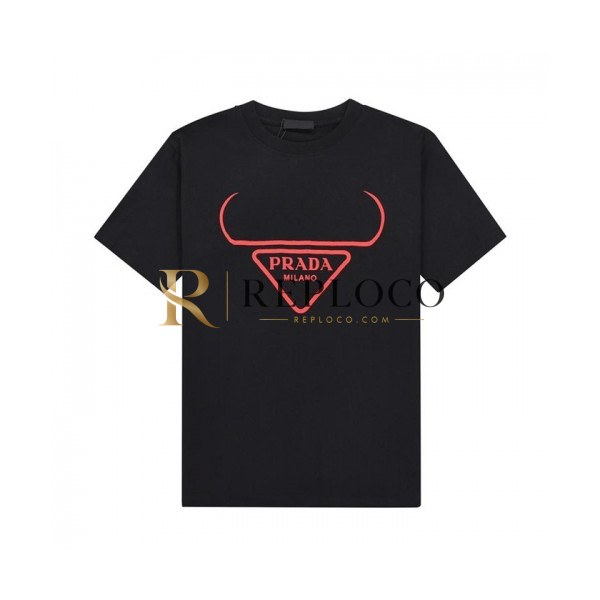 ✨Prada Mens Basic Logo Short Sleeved Tshirts Black - 프라다 2021 남성 베이직 로고 폴로 반팔티 Pra02268x Size(xs - l) 블랙