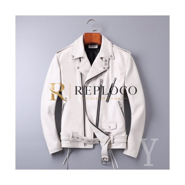 ✨[1:1]Saint Laurent 2020 Mens Casual Leather Jackets - 입생로랑 2020 남성 캐쥬얼 가죽 자켓 Ysl0090x.Size(m - 3xl).화이트