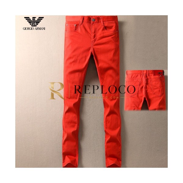✨Armani 2018 Mens Logo Slim Fit Denim Pants - 알마니 남성 로고 슬림핏 데님 팬츠 Arm0164x.Size(29 - 40).4컬러(블랙/레드/화이트/아이보리)