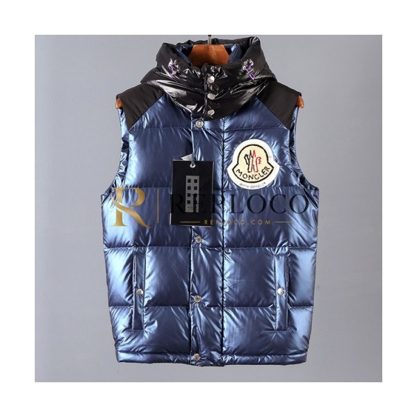 ✨Moncler 2019 Mm/Wm Patch Logo Down Pedding Vest - 몽클레어 2019 남자 패치 로고 다운 패딩 조끼 Moc0520x.Size(s - 2xl).블루