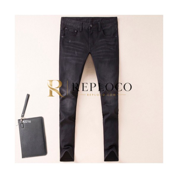 ✨Versace 2019 Mens Embroidery Logo Slim Fit Denim Pants - 베르사체 남성 자수 로고 슬림핏 데님 팬츠 Ver0196x.Size(28 - 38).블랙
