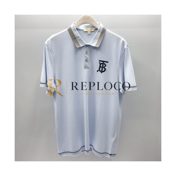 ✨Burberry 2019 Mens Logo Polo Cotton Short Sleeved Tshirt - 버버리 남성 로고 폴로 코튼 반팔티 Bur0853x.Size(m - 3xl).블루