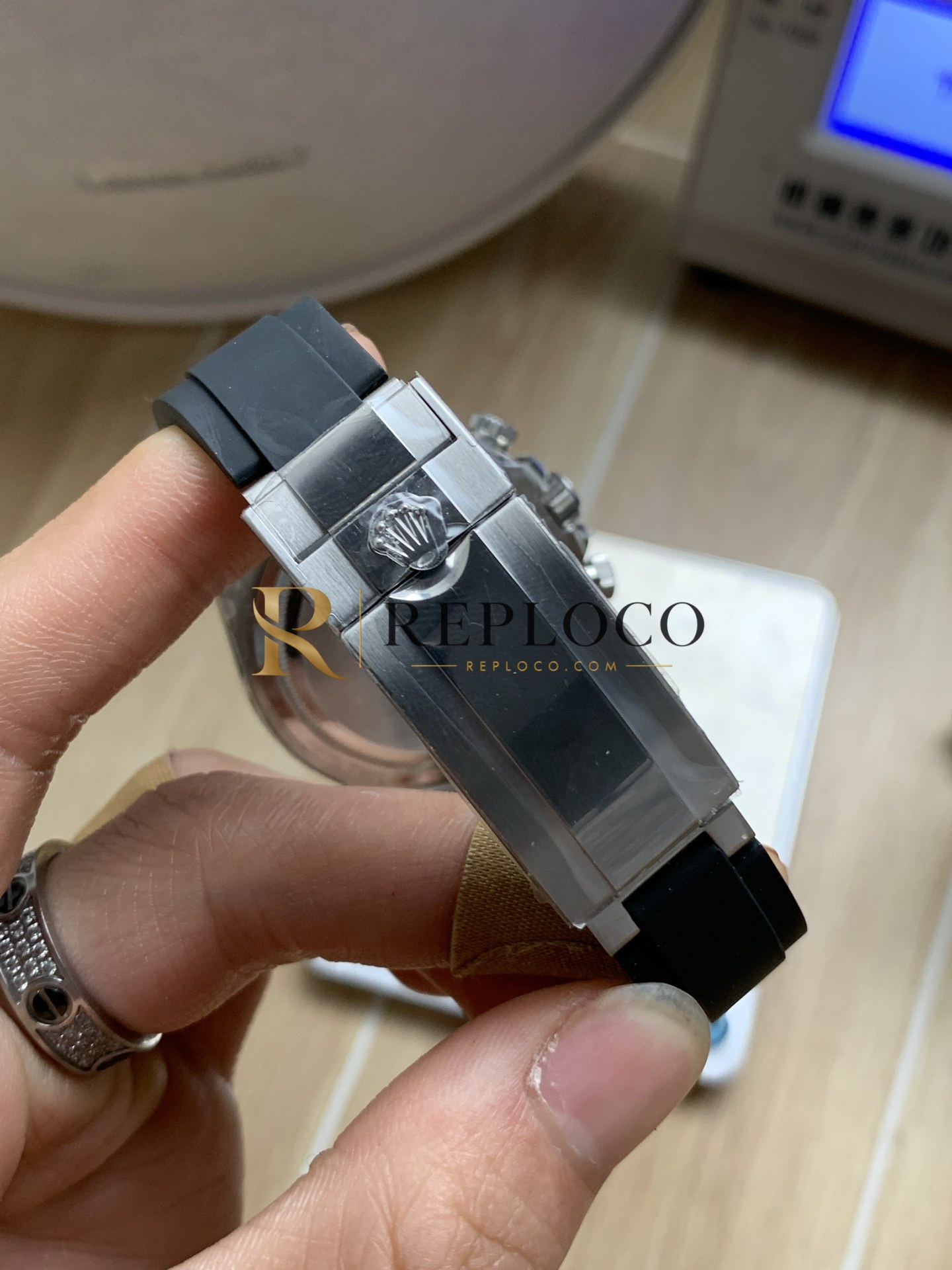 VS 공장 롤렉스 코스모그래프 데이토나 40mm 126519LN 화이트 골드 고스트 다이아몬드 다이얼 러버 스트랩 1:1 슈퍼클론 DD4131 무브먼트 - 이미지 9