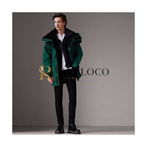✨Burberry 2019 Mens Logo Long Down Oversize Padding - 버버리 2019 남성 로고 롱다운 오버사이즈 패딩 Bur01040x.Size(s - xl).그린
