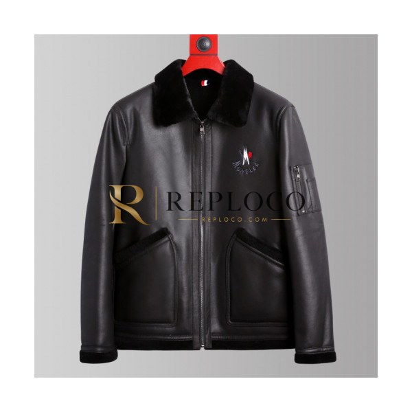 ✨Moncler 2019 Womens Patch Logo Modern Leather Jacket - 몽클레어 2019 여성 패치 로고 모던 레더자켓 Moc0754x.Size(m - 3xl).블랙