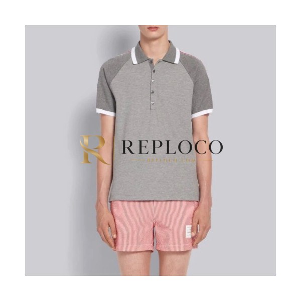 ✨[톰브라운]Thom Browne 2020 Mens Casual Cotton Short Sleeved Polo Tshirts - 톰브라운 2020 남성 로고 코튼 폴로 반팔티 Tho0769x.Size(s - 3xl).그레이