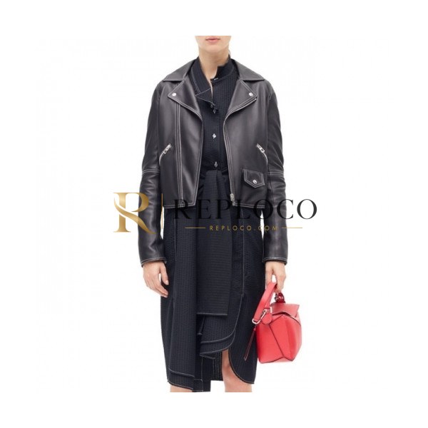 ✨Loewe 2020 Womens Logo Casual Leather Jackets - 로에베 2019 남성 로고 캐쥬얼 가죽 재킷 Loe0152x.Size(s - xl).블랙