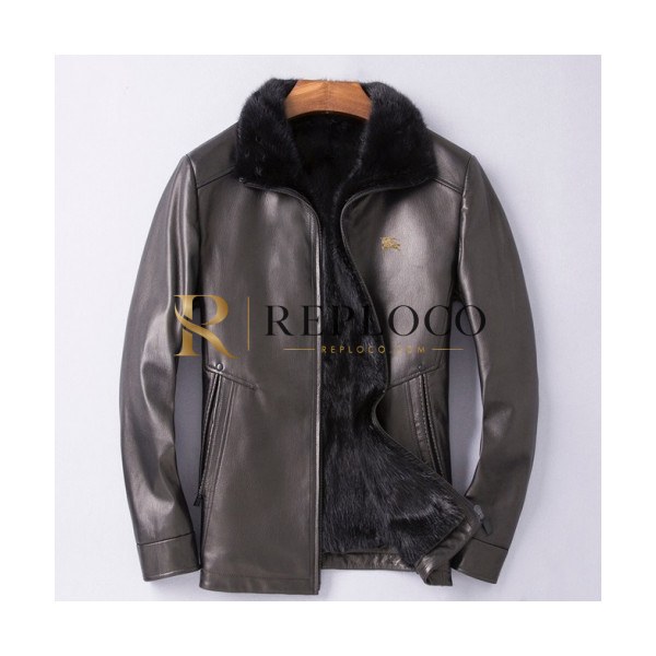 ✨Burberry 2019 Mens Casual Leather Jacket - 버버리 2019 남성 캐쥬얼 가죽 자켓 Bur01725x.Size(l - 4xl).블랙