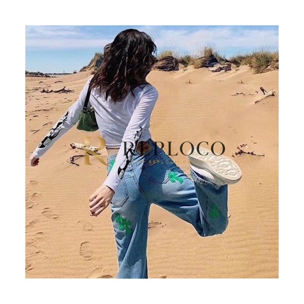 ✨Chrom Hearts Womens Casual Denim Jeans - 크롬하츠 2020 여성 캐쥬얼 데님 청바지 Chr0293x.Size(s - l).블루