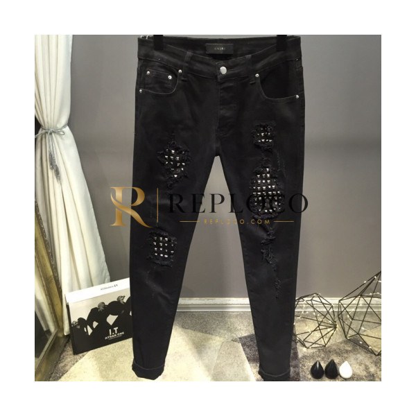 ✨Amiri 2019 Mens Slim Fit Leather Pants - 아미리 남성 신상 슬림핏 레더 팬츠 Ami0036x.Size(29 - 38).블랙