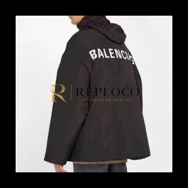 ✨Balenciaga 2018 Logo Print Padding Jacket - 발렌시아가 남여 로고프린트 오버사이즈 다운자켓 BAL0043 ,SIZE (S - L) 블랙