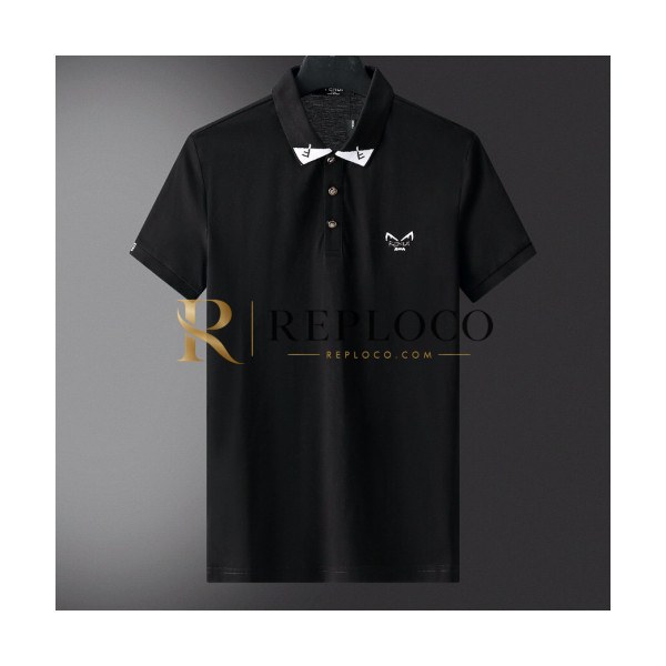 ✨[펜디]Fendi 2020 Mens Logo Casual Short Sleeved Polo Tshirts - 펜디 2020 남성 로고 캐쥬얼 코튼 폴로 반팔티 Fen0759x.Size(m - 3xl).블랙