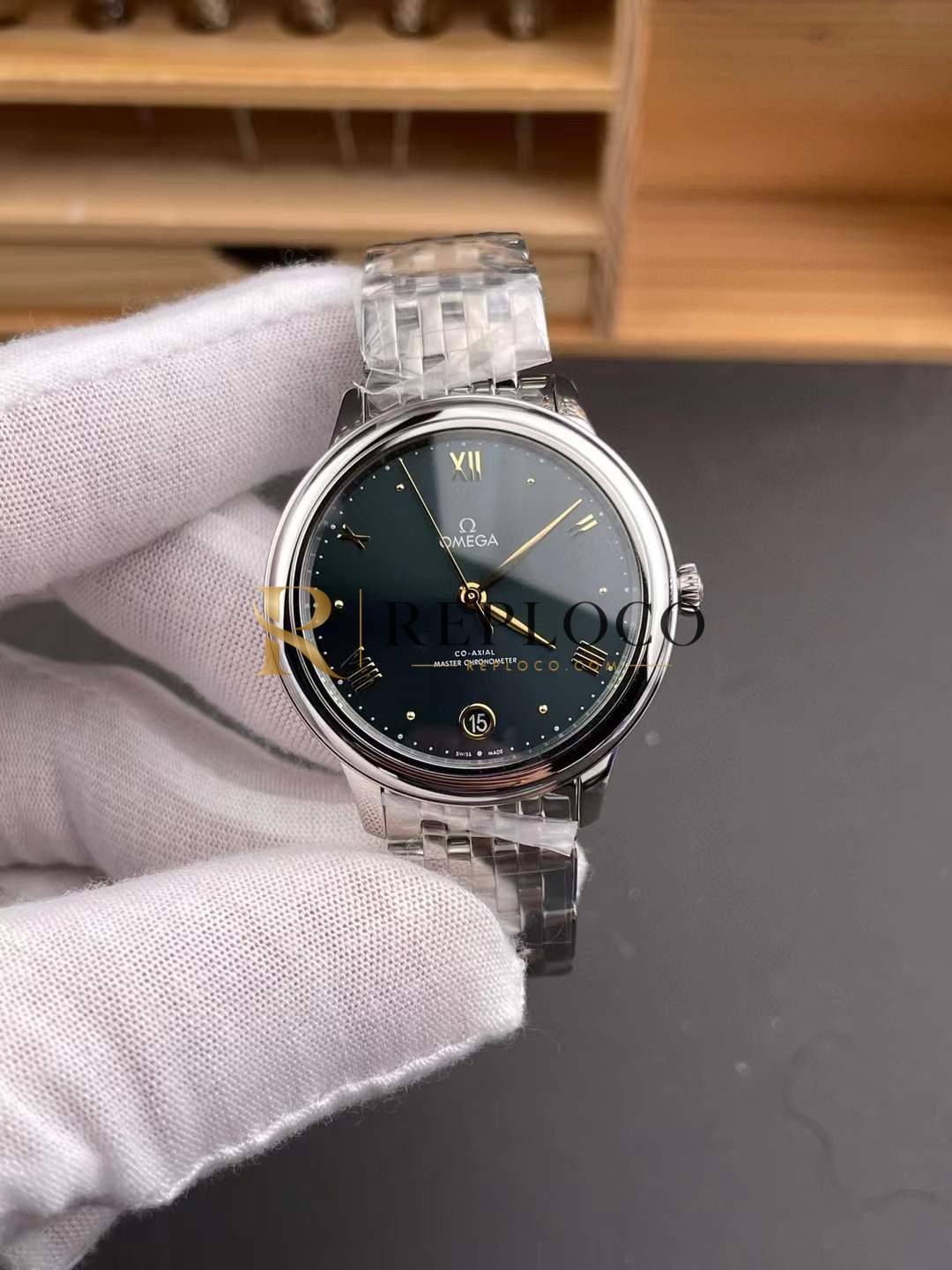 VS 공장 오메가 드빌 프레스티지 40mm 파인 그린 434.10.40.20.10.001 1:1 슈퍼클론 단동 DD8800 무브먼트