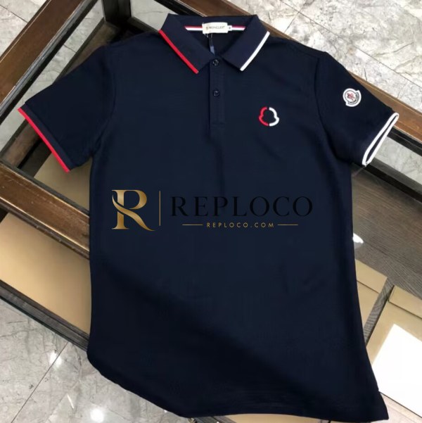 ✨[매장판]Moncler 2023 Mens Logo Cotton Short Sleeved Polo Tshirts - 몽클레어 2023 남성 로고 코튼 폴로 반팔티 Moc01493x.Size(m - 3xl).네이비