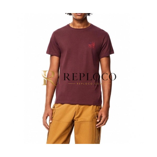 ✨Loewe Mens Smile Short Sleeved Tshirts Burgundy - 로에베 2021 남성 폴로 반팔티 Loe0445x Size(s - 2xl) 버건디