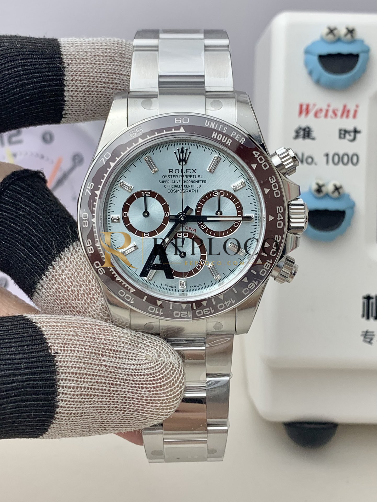 VS 공장 롤렉스 코스모그래프 데이토나 40mm 126506 플라토나 아이스 블루 바게트 다이아몬드 다이얼 1:1 슈퍼클론 DD4131 무브먼트