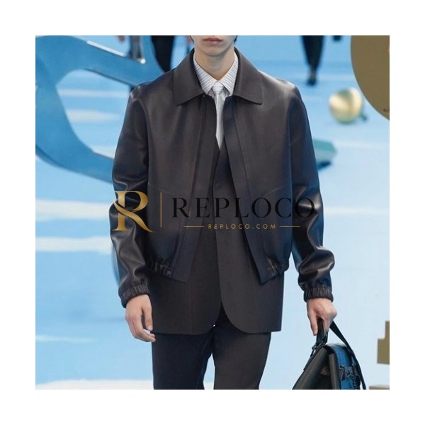 ✨[루이비통]Louis vuitton 2020 Mens Logo Leather Jackets - 루이비통 2020 남성 로고 가죽 자켓 Lou02356x.Size(s - 2xl).블랙