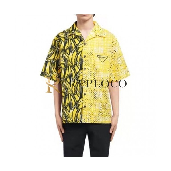 ✨Prada Mens Basic Logo Short Sleeved Tshirts Yellow - 프라다 2021 남성 베이직 로고 폴로 반팔티 Pra02433x Size(s - xl) 옐로우