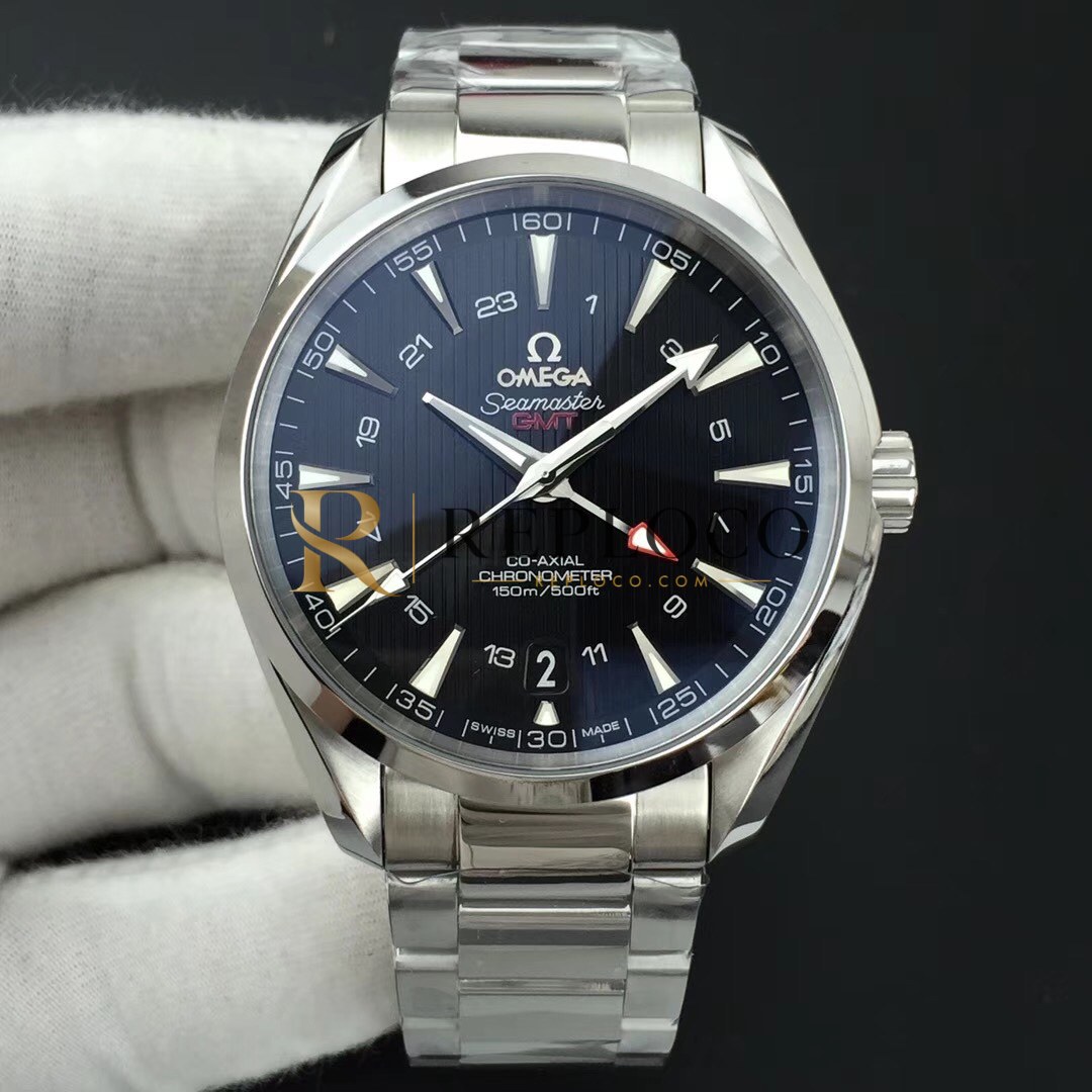 VS 공장 오메가 씨마스터 아쿠아 테라 150M GMT 43mm 블루 다이얼 (231.10.43.22.03.001) 1:1 슈퍼클론 단동 DD8605 무브먼트