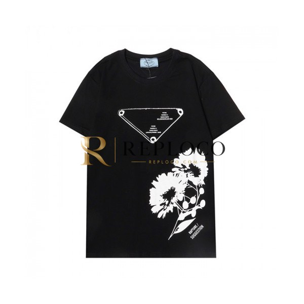 ✨Prada Mens Basic Logo Short Sleeved Tshirts Black - 프라다 2021 남성 베이직 로고 폴로 반팔티 Pra02260x Size(s - 2xl) 블랙