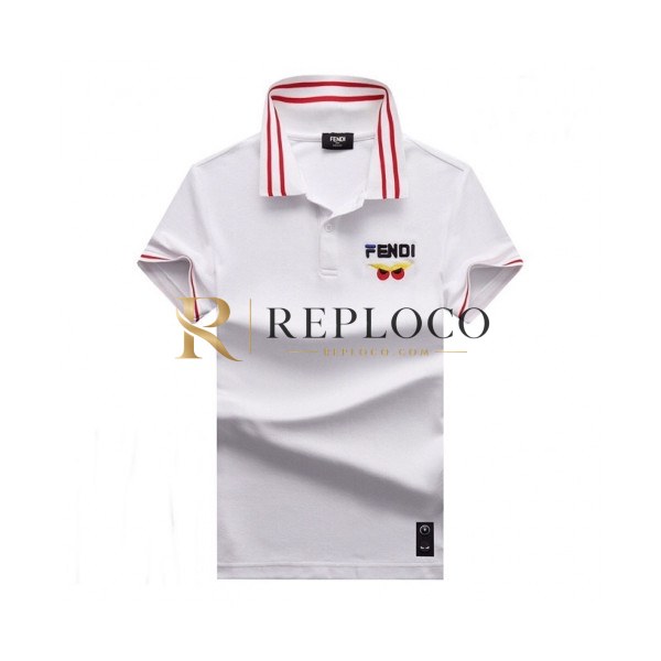 ✨[펜디]Fendi 2020 Mens Logo Casual Cotton Polo Short Sleeved Tshirts - 펜디 2020 남성 로고 캐쥬얼 코튼 폴로 반팔티 Fen0654x.Size(m - 3xl).화이트
