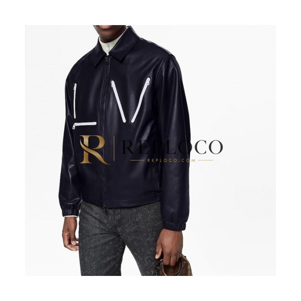✨Louis vuitton Mens Logo Leather Jackets - 루이비통 2021 남성 로고 가죽 자켓 Lou03532x Size(m - 3xl) 블랙