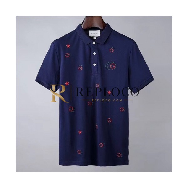 ✨[매장판]Gucci 2020 Mm/Wm Logo Cotton Short Sleeved Polo Tshirts - 구찌 2020 남/녀 로고 코튼 폴로 반팔티 Guc02858x.Size(m - 2xl).네이비