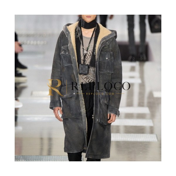 ✨[루이비통]Louis vuitton 2020 Mens Logo Camel-hair Leather Coat - 루이비통 2020 남성 카멜헤어 가죽 코트 Lou01558x.Size(m - xl).그레이
