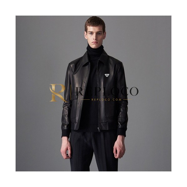 ✨Armani 2019 Mens Casual Leather Jacket - 알마니 2019 남성 캐쥬얼 가죽 자켓 Arm0390x.Size(m - 3xl).블랙