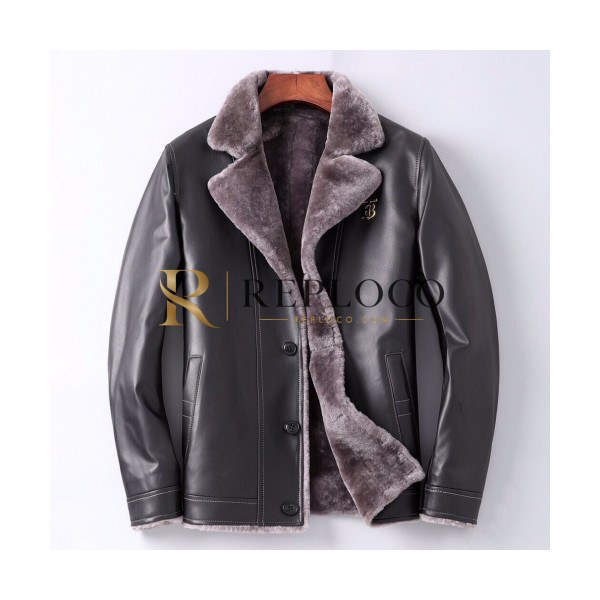✨Burberry 2019 Mens Casual Leather Jacket - 버버리 2019 남성 캐쥬얼 가죽 자켓 Bur01686x.Size(l - 4xl).블랙