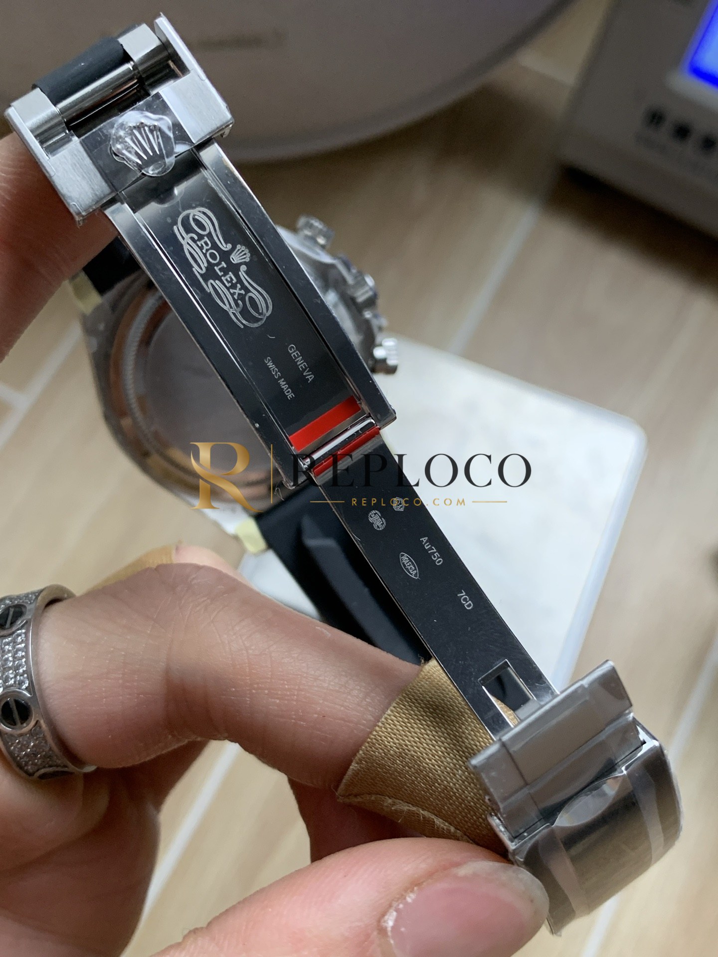 VS 공장 롤렉스 코스모그래프 데이토나 40mm 126519LN 화이트 골드 고스트 다이아몬드 다이얼 러버 스트랩 1:1 슈퍼클론 DD4131 무브먼트 - 이미지 8