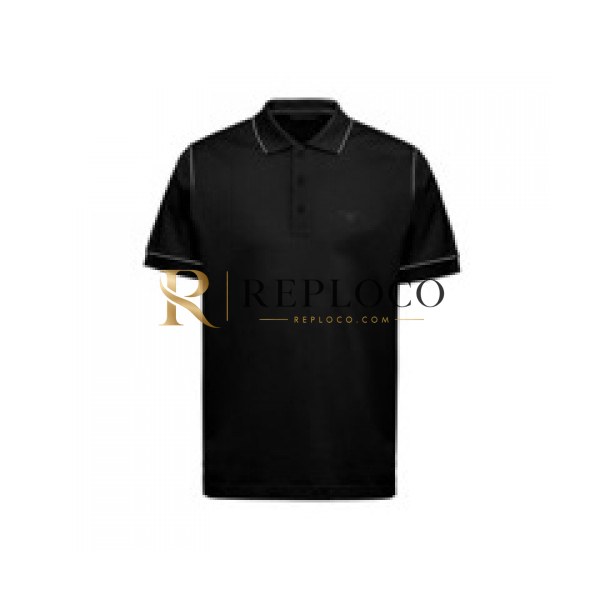 ✨[프라다]Prada 2020 Mens Basic Logo Silket Short Sleeved Polo Tshirts - 프라다 2020 남성 베이직 로고 실켓 폴로 반팔티 Pra01083x.Size(s - 3xl).블랙