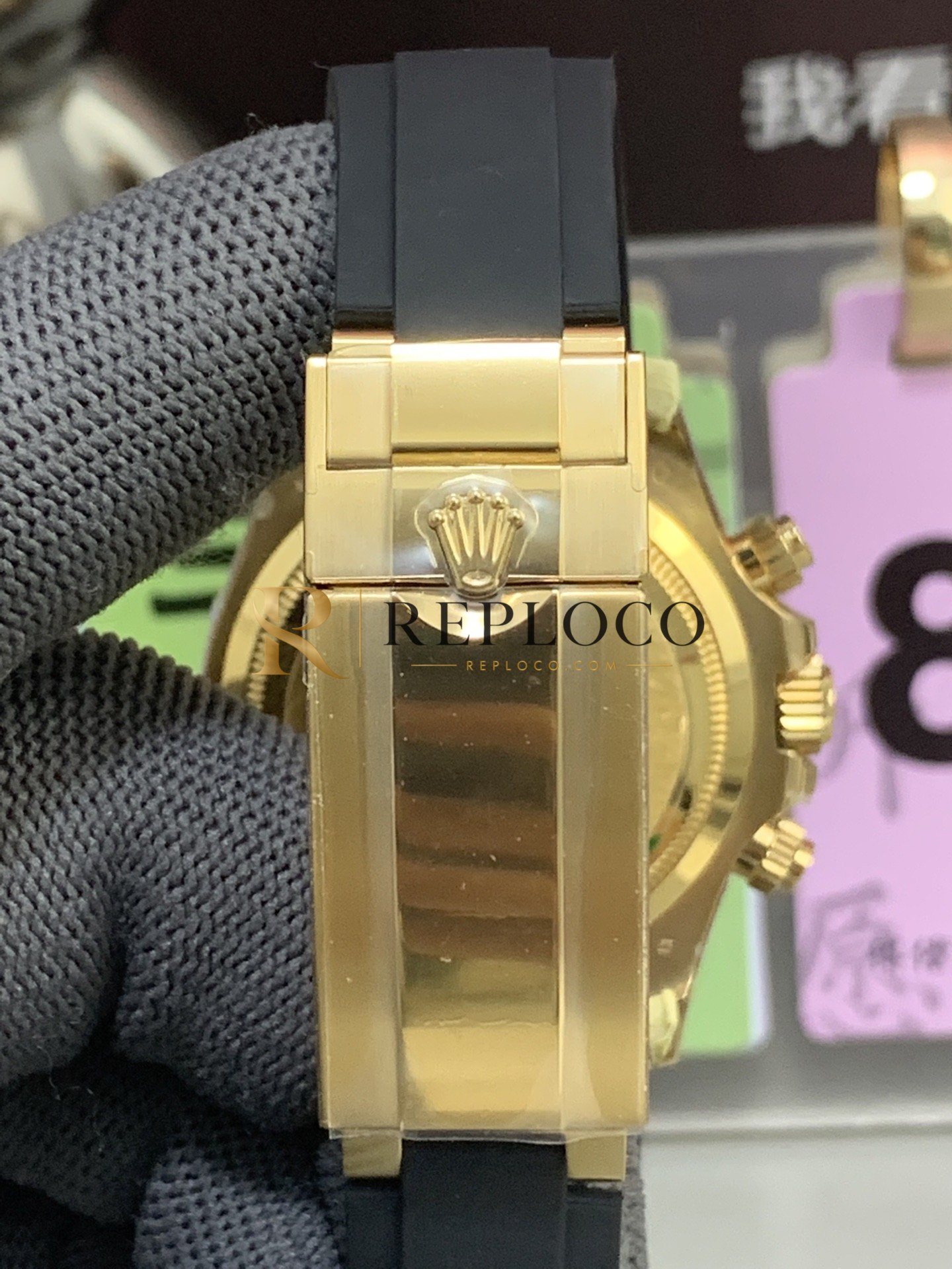 VS 공장 롤렉스 코스모그래프 데이토나 40mm 126518LN 블랙 판다 다이얼 옐로우 골드 러버 스트랩 1:1 슈퍼클론 DD4131 무브먼트 - 이미지 9