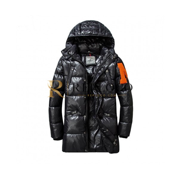 ✨Moncler 2019 Mens Patch Logo Modern Long Down Padding - 몽클레어 2019 남성 패치 로고 모던 롱다운 유광패딩 Moc0810x.Size(m - 2xl).블랙