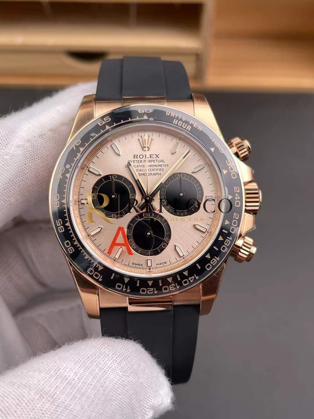 VS 공장 롤렉스 코스모그래프 데이토나 40mm 126515LN 선더스트 다이얼 에버로즈 골드 러버 스트랩 1:1 슈퍼클론 DD4131 무브먼트