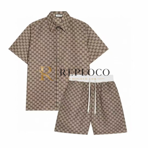✨Gucci Mens Crew-neck Casual Cotton Trianing Clothes&Pants Navy - 구찌 2023 남성 크루넥 캐쥬얼 코튼 트레이닝복 Guc0705x Size(s - xl) 카키