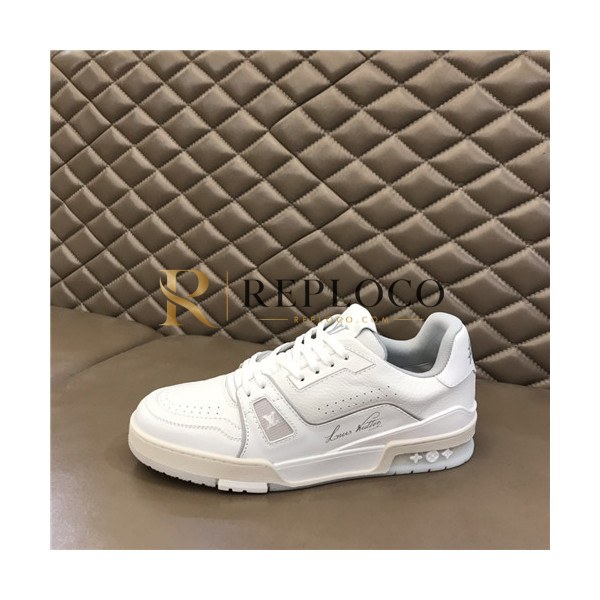 ✨Louis Vuitton 2021 Men's Leather Sneakers,LOUS2083 - 루이비통 2021 남성용 레더 스니커즈,Size(240-270),화이트