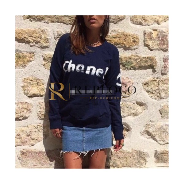 ✨Chanel 2020 Womens Crew-neck Logo Cotton Tshirts - 샤넬 2020 여성 크루넥 로고 코튼 긴팔티 Cnl0625x.Size(s - l).블루