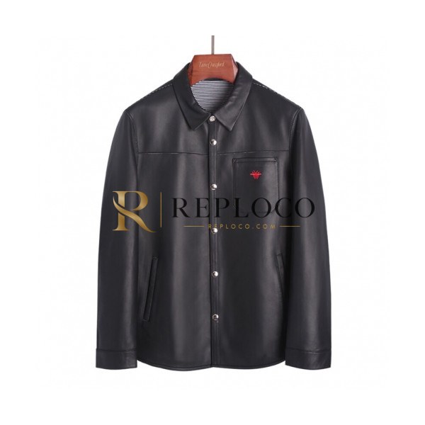✨Dior 2019 Mens Logo Leather Jacket - 디올 2019 남성 레더자켓 Dio0349x.Size(m - 3xl).블랙