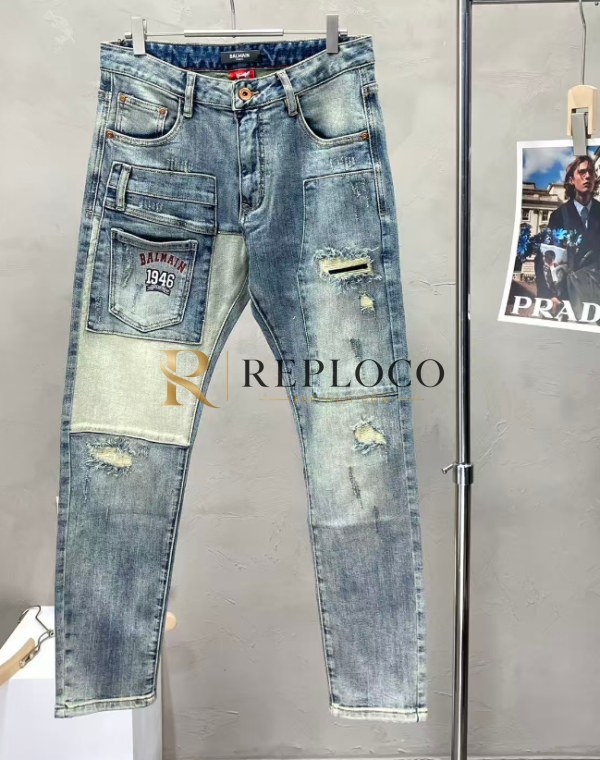 ✨Balmain Mens Trendy Denim Pants Blue - 발망 남성 트렌디 데님 팬츠 Bal0247x Size(29 - 38) 블루