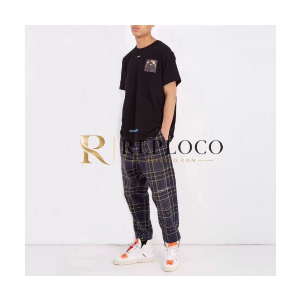 ✨Off-White 2019 Mm/Wm Logo Cotton Casual Pants - 오프화이트 2019 남자 로고 코튼 캐쥬얼 팬츠 Off0168x.Size(xs - l).네이비