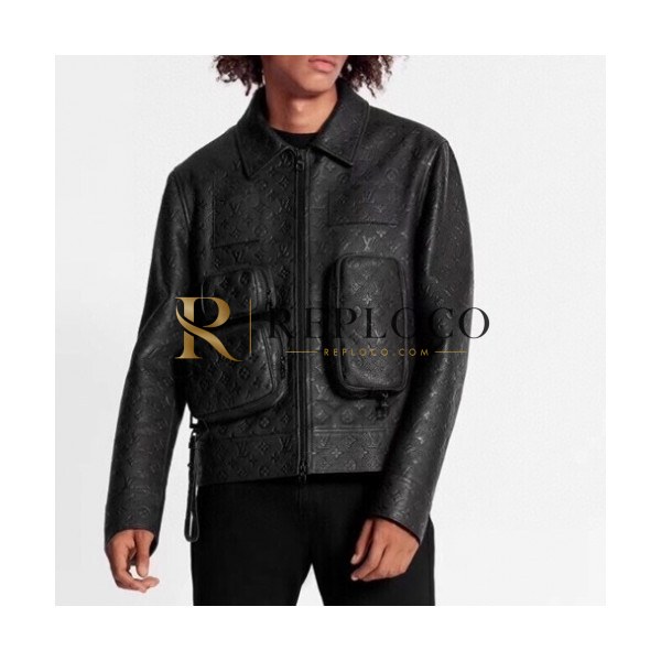 ✨[루이비통]Louis vuitton 2020 Mens Logo Leather Jackets - 루이비통 2020 남성 로고 가죽 자켓 Lou02290x.Size(m - 3xl).블랙