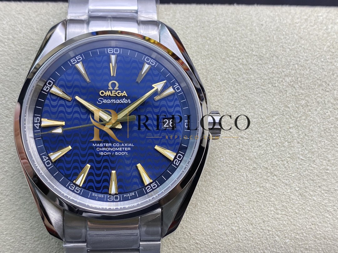 VS 공장 오메가 씨마스터 아쿠아 테라 150M 41.5mm 블루 웨이브 다이얼 18K 옐로우 골드 핸즈 스테인리스 스틸 브레이슬릿 (231.10.42.21.03.006) 1:1 슈퍼클론 단동 DD8500 무브먼트